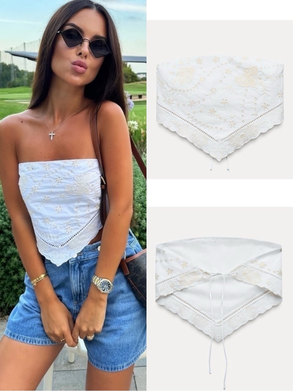 ZARA EMBROIDERED STRAPLESS TOP
OYSTER WHITE 0881/098/251 SMALL